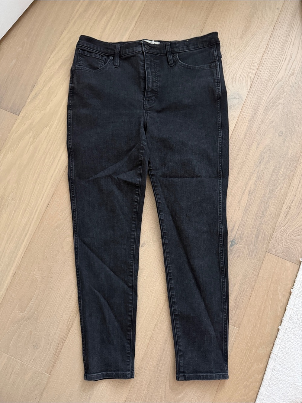 Madewell petite 10" high-rise skinny jeans in black frost